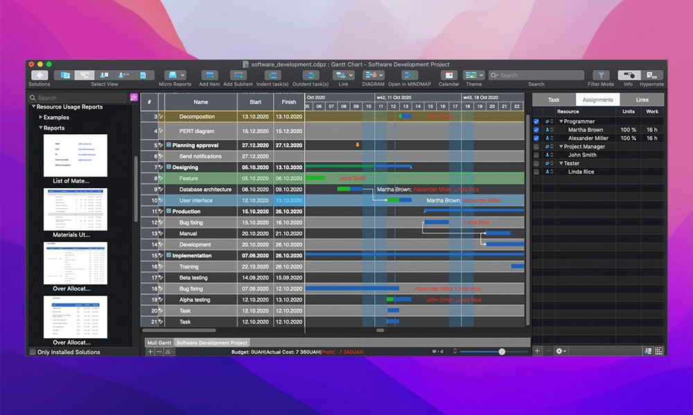 Скриншот ConceptDraw PROJECT Скриншот ConceptDraw PROJECT