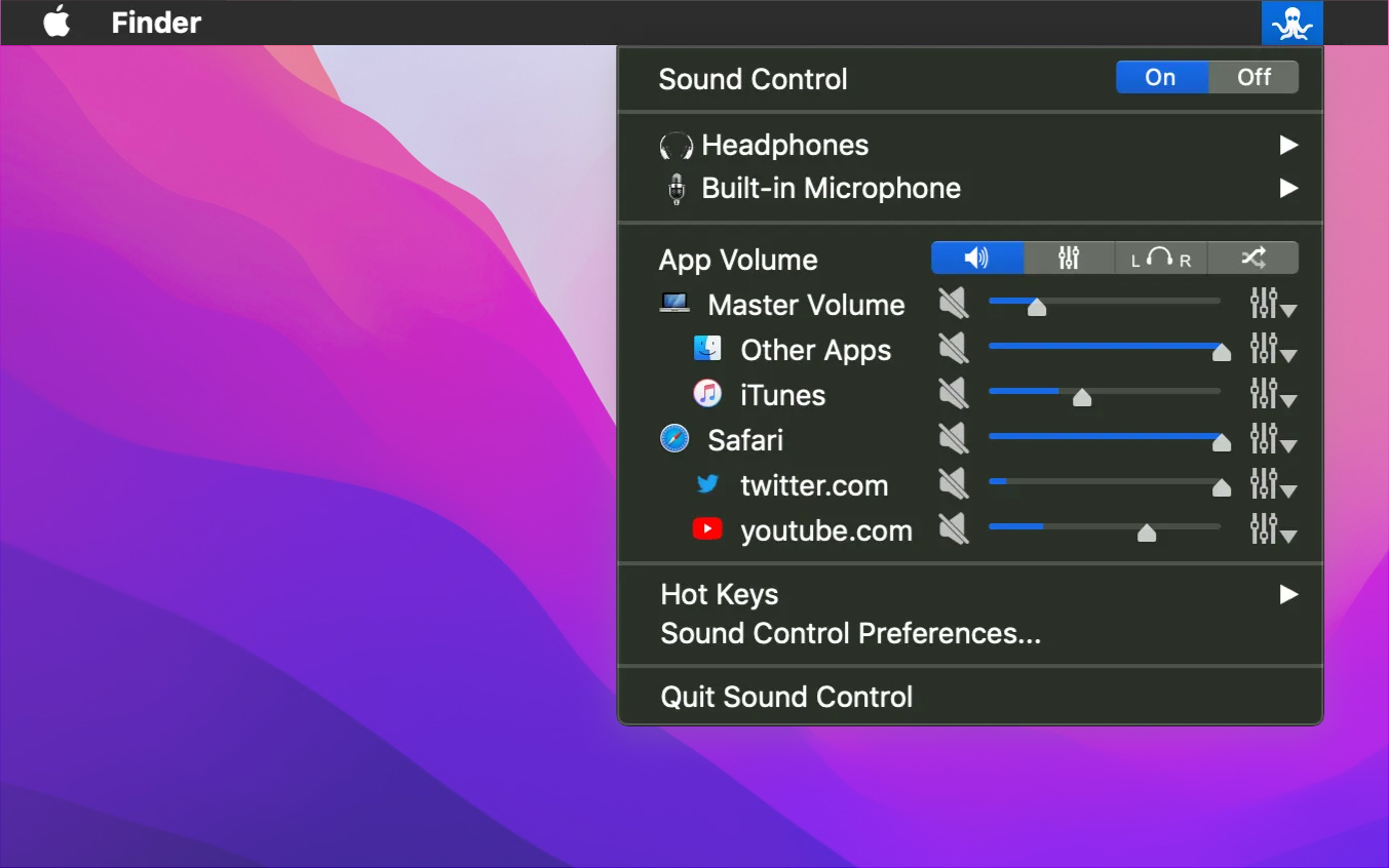 Скриншот Sound Control Скриншот Sound Control