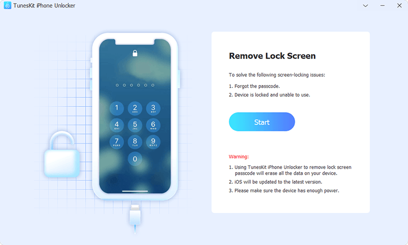 Скриншот TunesKit iPhone Unlocker Скриншот TunesKit iPhone Unlocker