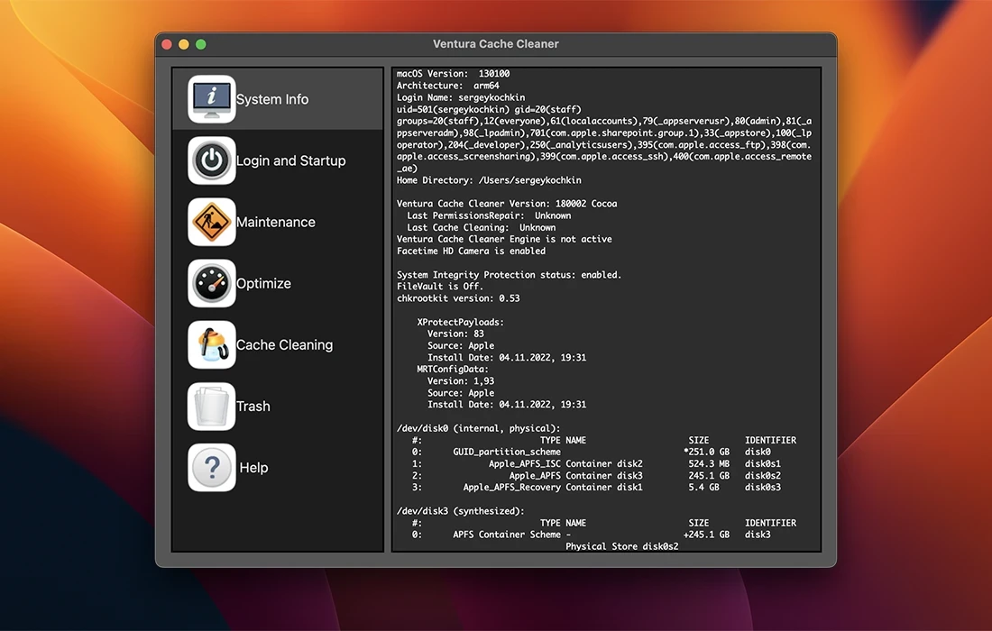 Скриншот Ventura Cache Cleaner Скриншот Ventura Cache Cleaner