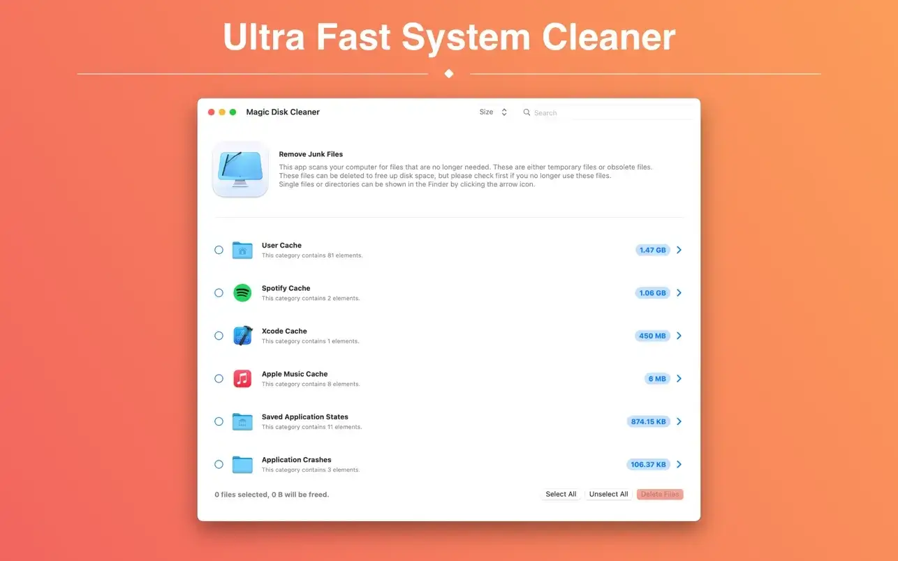 Скриншот Magic Disk Cleaner Скриншот Magic Disk Cleaner
